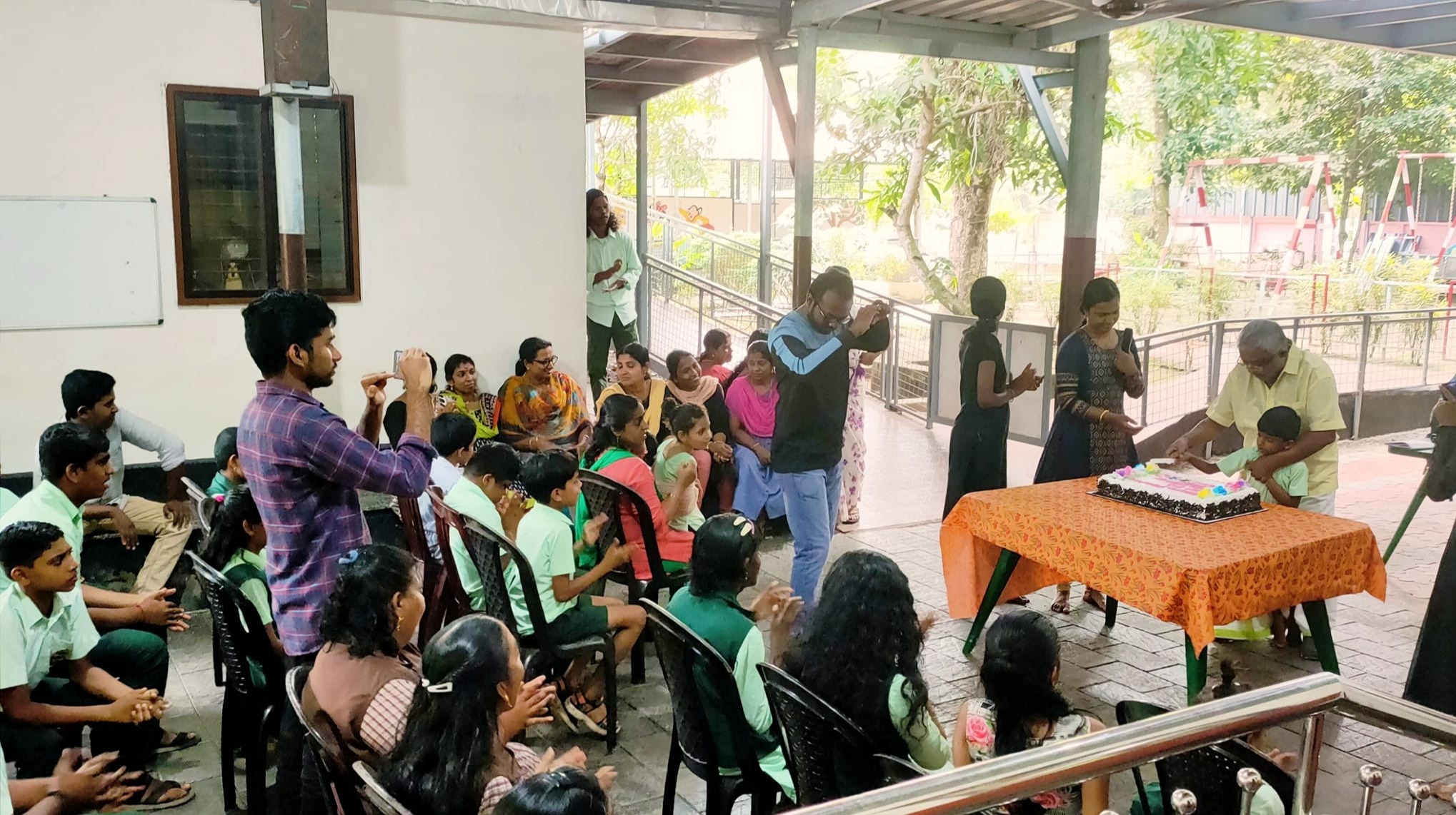 Togetherness – Celebrating joy and friendship with Millath College at Manovikas Centre.